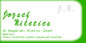 jozsef miletics business card